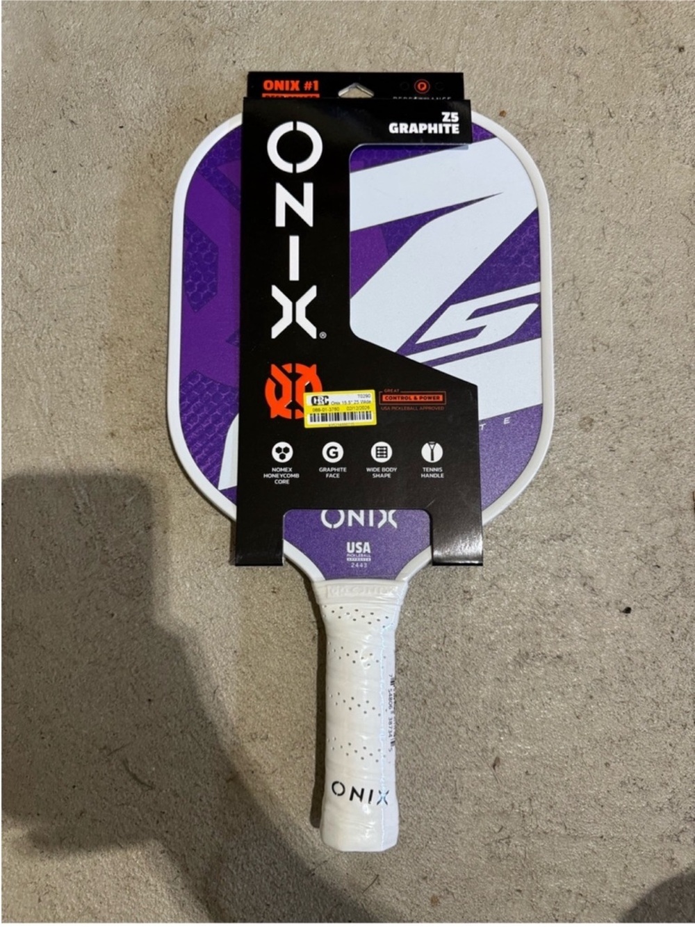 ONIX Graphite Z5 Pickleball Paddle - Purple and White NWT